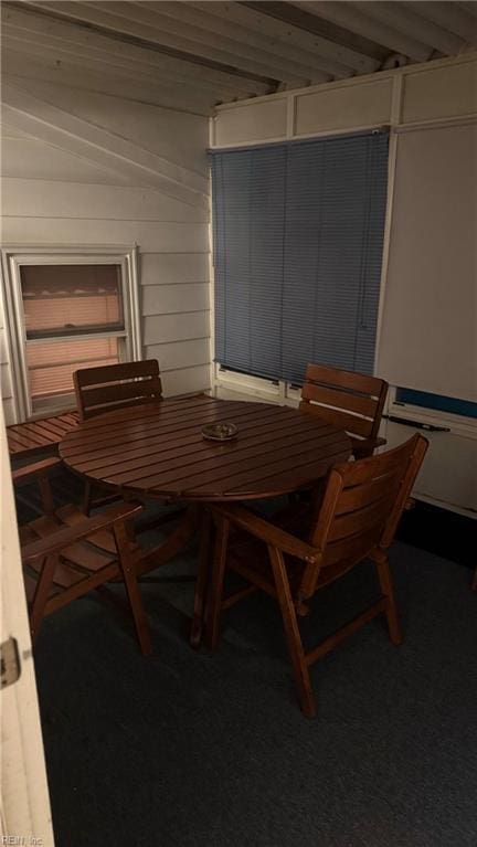 view of carpeted dining space