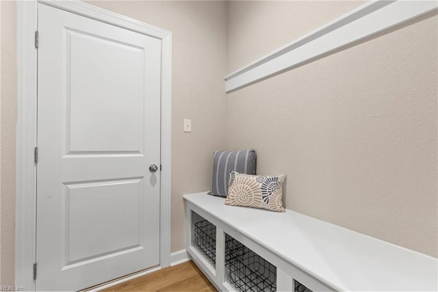 mudroom featuring light wood-type flooring