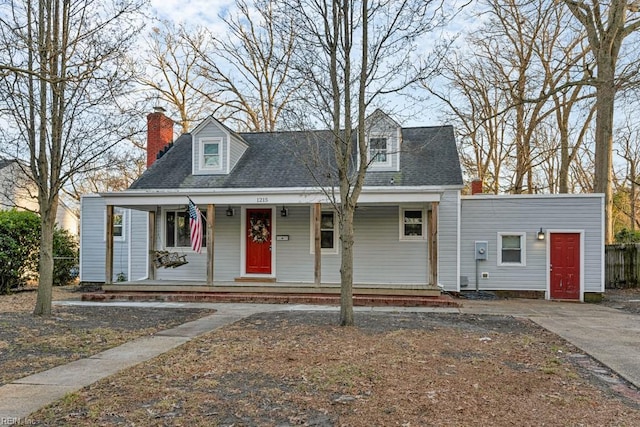 cape cod house with covered porch