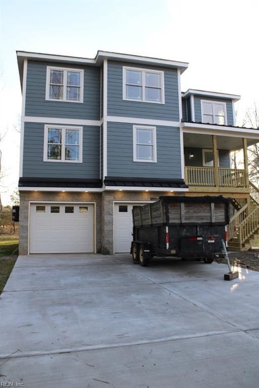 view of front facade with a garage