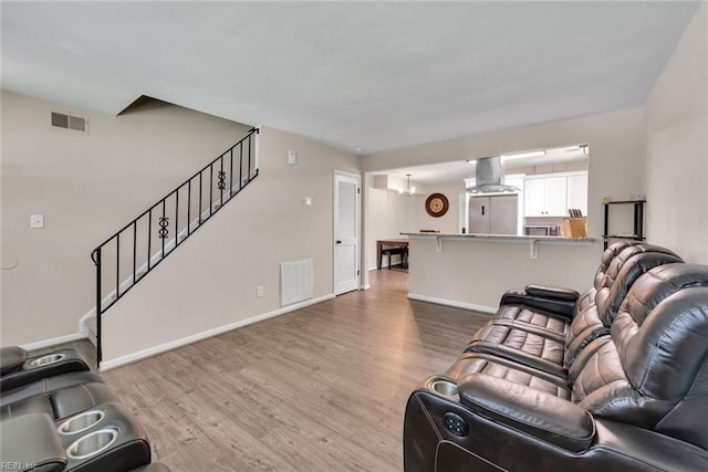 living room featuring hardwood / wood-style floors