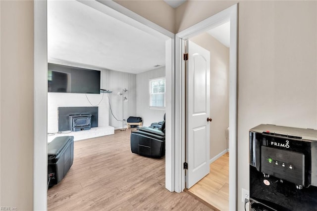 corridor featuring hardwood / wood-style flooring