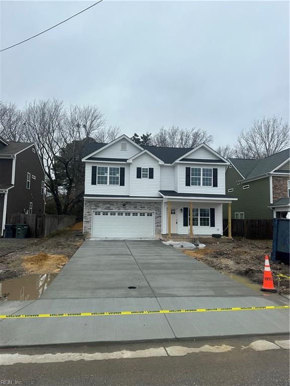 view of front facade with a garage