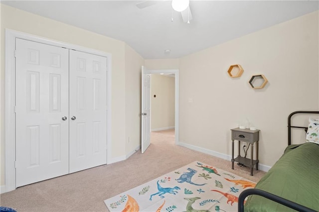 2608 River Watch Dr, Suffolk, VA 23434 - carpeted bedroom featuring a closet and ceiling fan