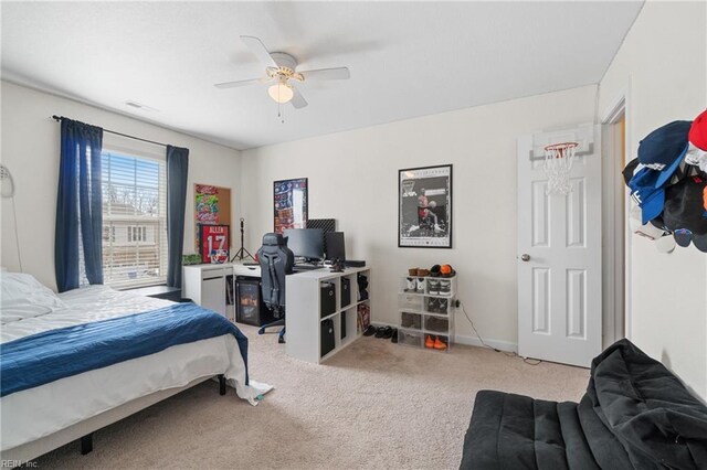 2608 River Watch Dr, Suffolk, VA 23434 - bedroom with light colored carpet and ceiling fan