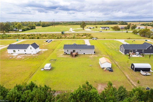 drone / aerial view with a rural view