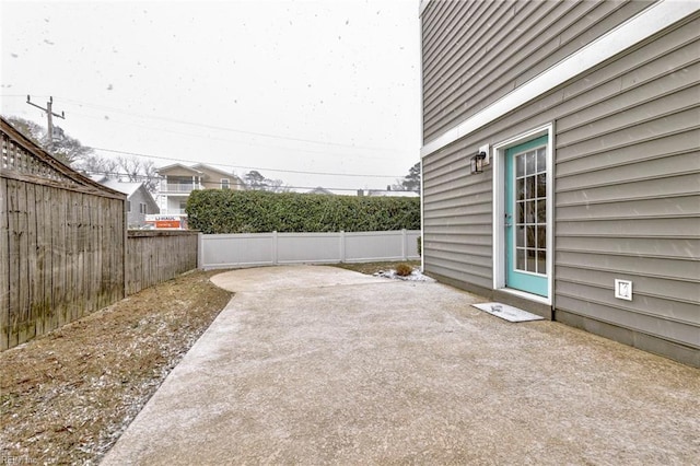 view of patio with a fenced backyard