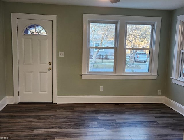 entryway featuring dark hardwood / wood-style floors