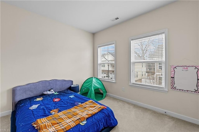 view of carpeted bedroom