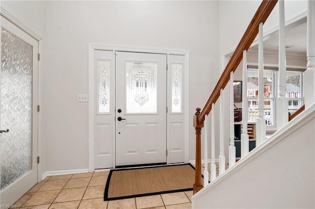 view of tiled entrance foyer