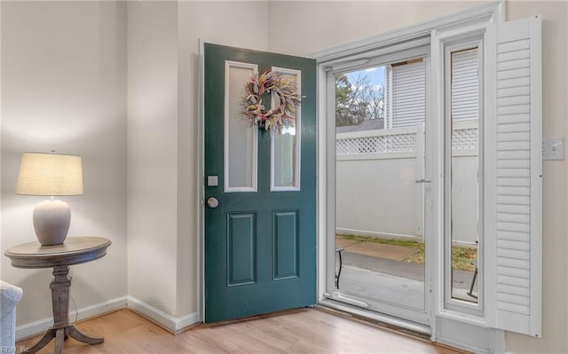 entrance foyer with hardwood / wood-style flooring