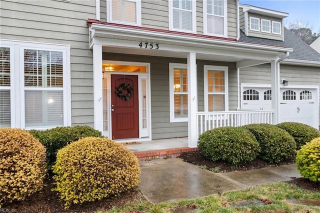 property entrance with a porch