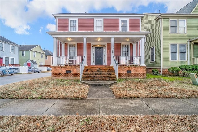 view of property featuring a porch