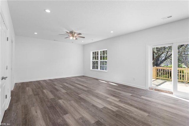 236 Buxton Ave, Newport News, VA 23607 - unfurnished room featuring dark wood-type flooring and ceiling fan