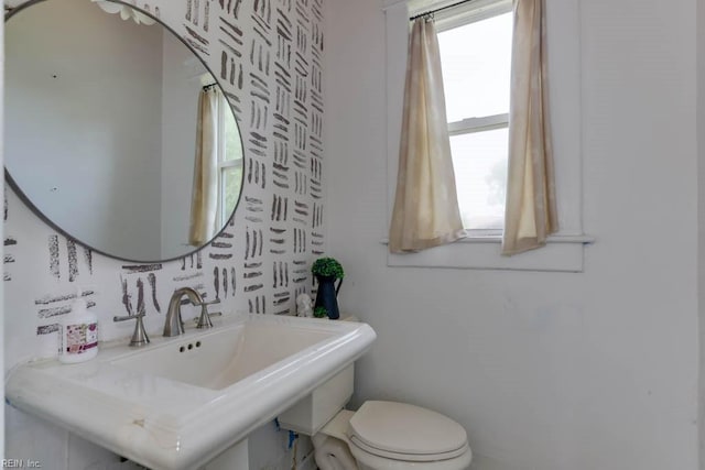 bathroom featuring sink and toilet