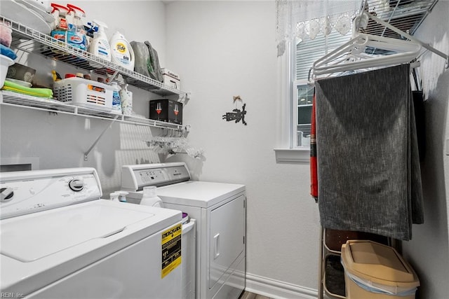 laundry area featuring washer and clothes dryer