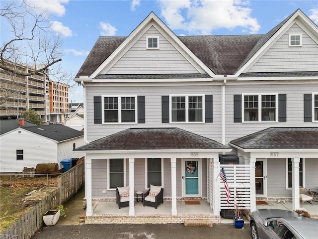 view of front of property with a porch