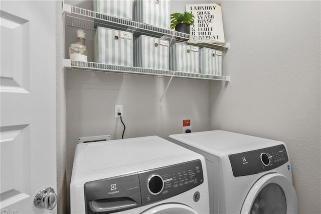 laundry area featuring washer and dryer