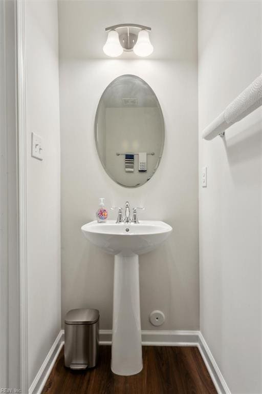 bathroom featuring hardwood / wood-style flooring