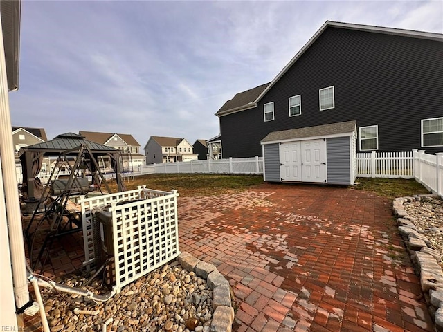 exterior space with a patio and a gazebo