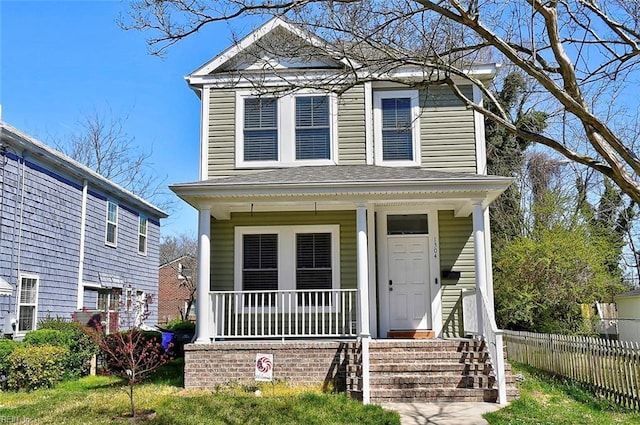 front of property featuring a porch