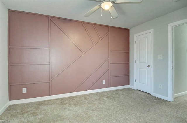 interior space featuring ceiling fan