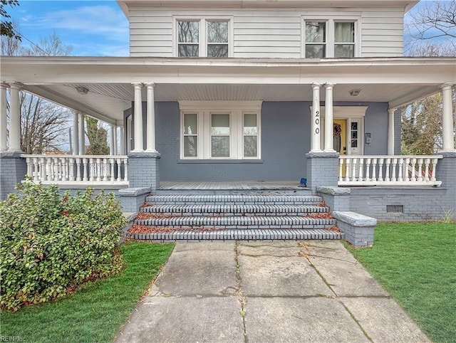 view of front of property with covered porch