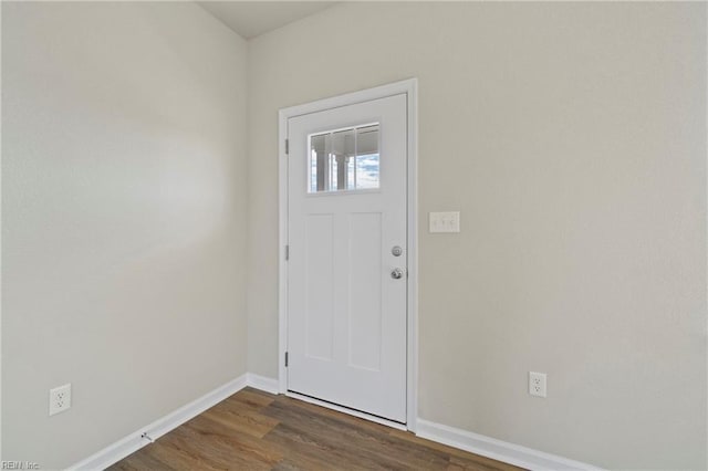 entrance foyer with dark hardwood / wood-style flooring