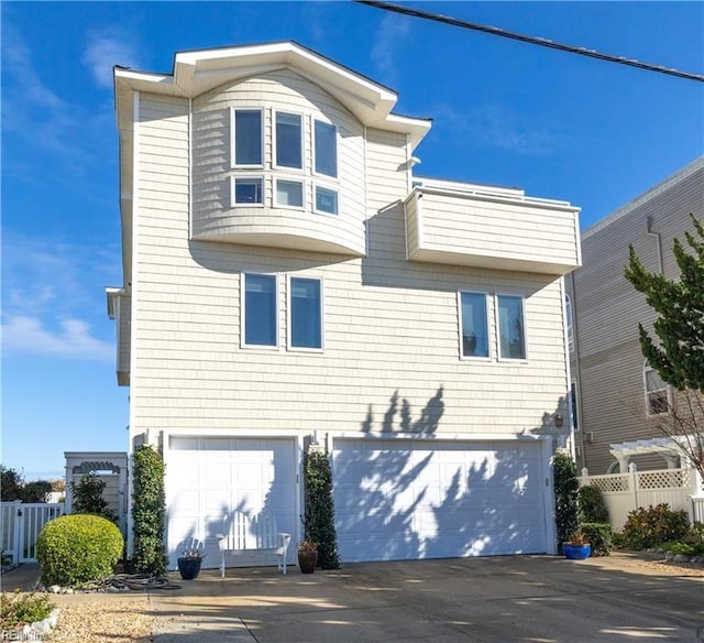 exterior space featuring a garage