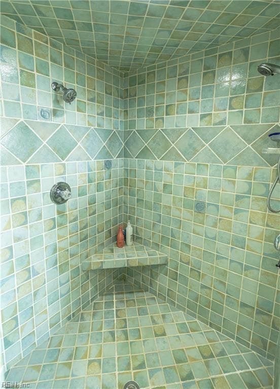 bathroom with tiled shower