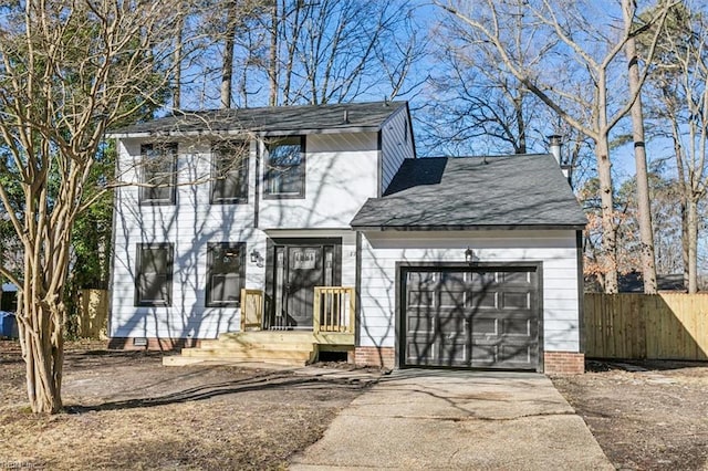 view of front of home featuring a garage