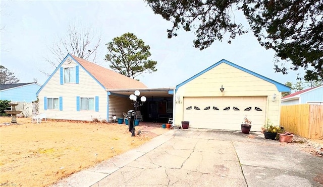 view of front of house with a garage