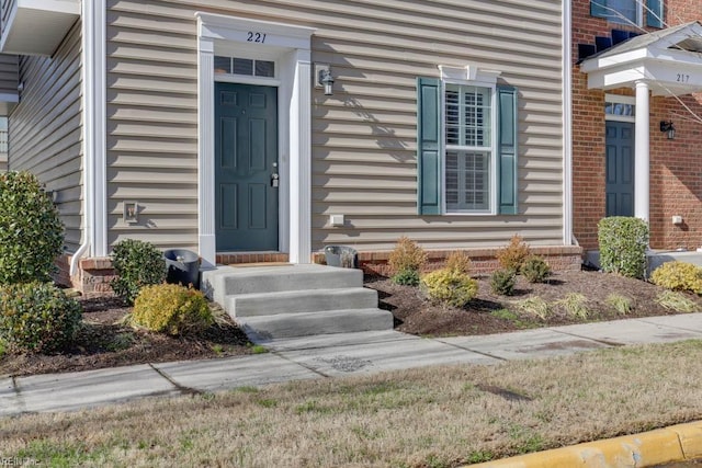 view of doorway to property