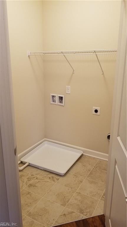 laundry room with washer hookup and hookup for an electric dryer