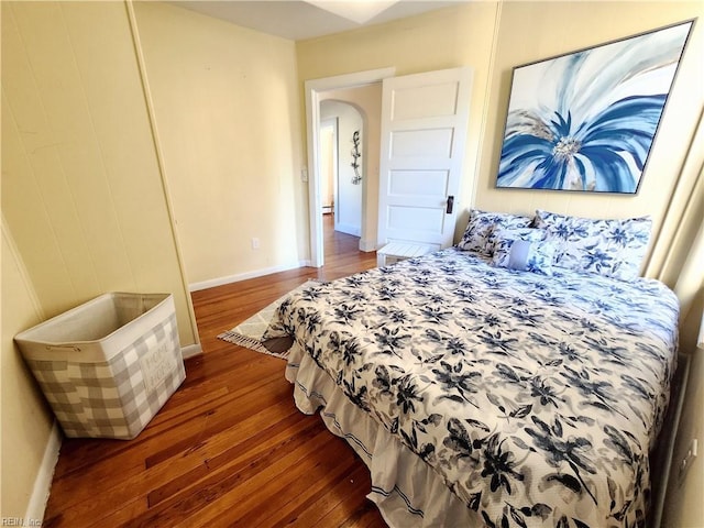 bedroom featuring dark hardwood / wood-style floors