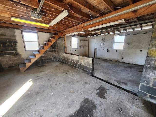 basement featuring a healthy amount of sunlight