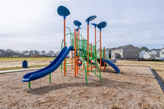 community playground featuring a residential view