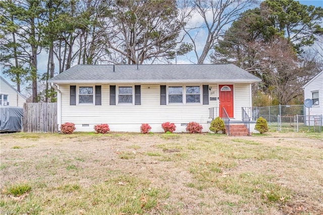 view of front of house with a front lawn