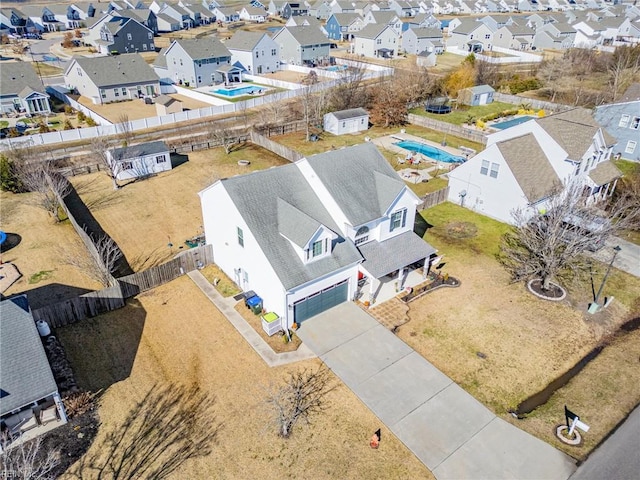 bird's eye view featuring a residential view