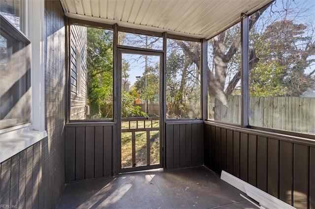 view of unfurnished sunroom