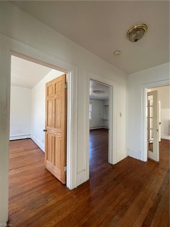 hall featuring dark hardwood / wood-style flooring