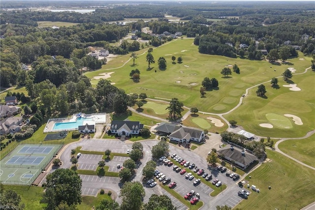 aerial view with golf course view