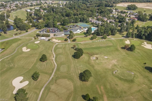 aerial view featuring golf course view