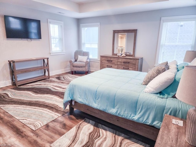 bedroom with hardwood / wood-style floors