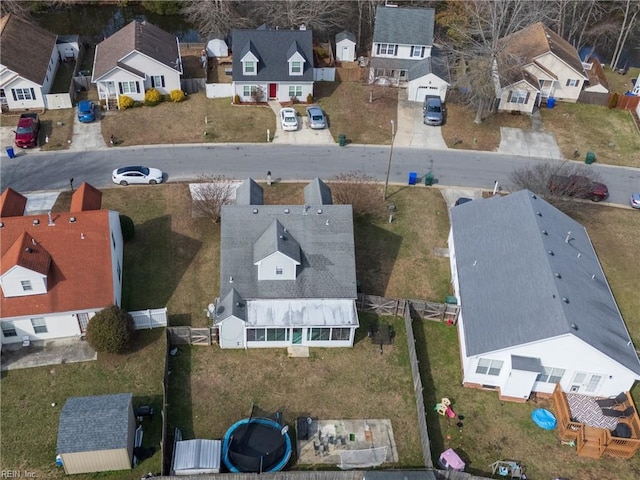 drone / aerial view with a residential view