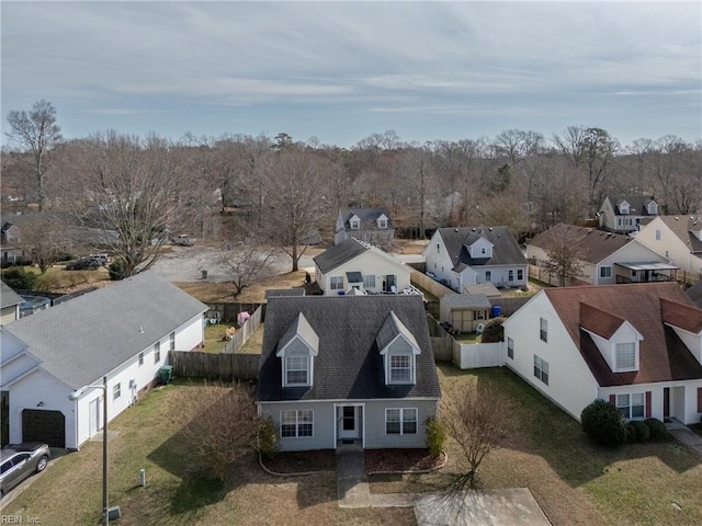 drone / aerial view with a residential view