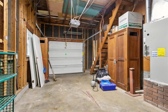 garage featuring a garage door opener