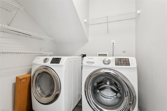 laundry area with washer and dryer