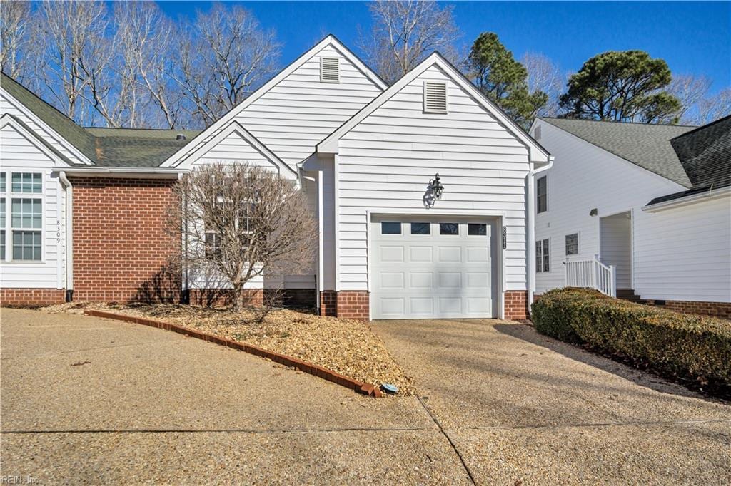 front facade with a garage