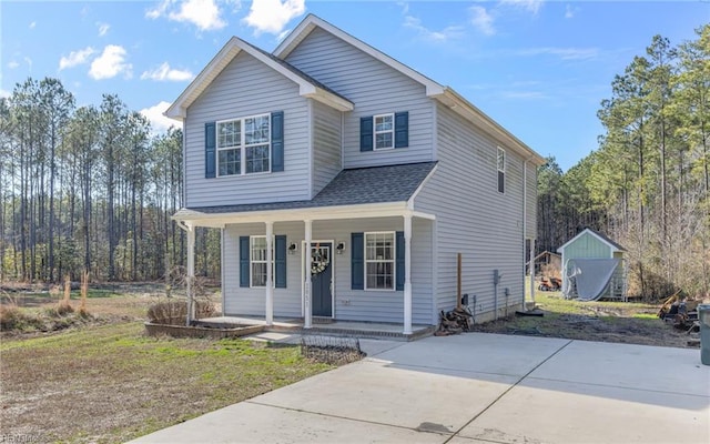 front of property with a porch